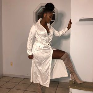 Satin white dress jluxlabel